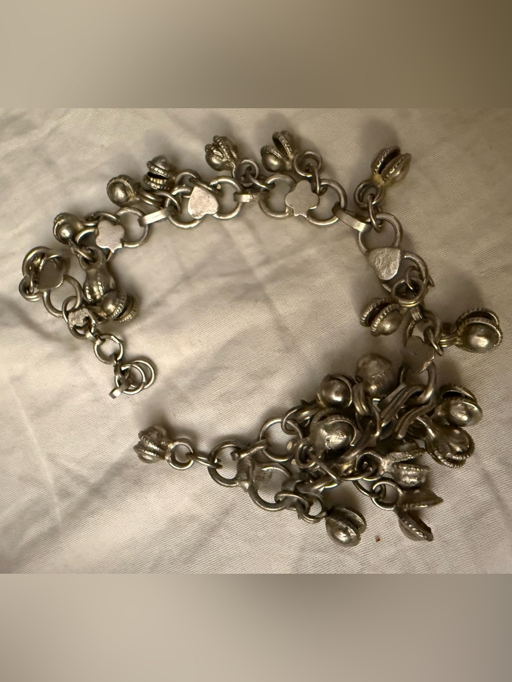 Source Unknown Antique Silver Charm Anklet/Bracelet